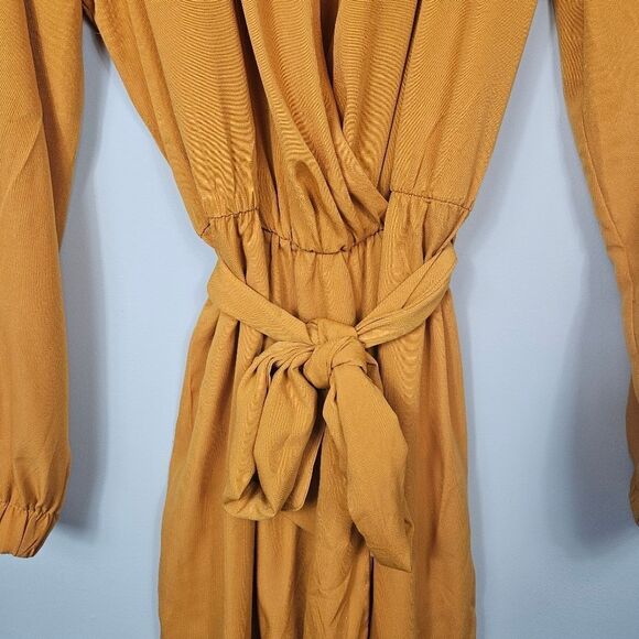 NWT Fashion Nova Stroll at the Plaza Jumpsuit. Mustard Yellow XL - Picture 6 of 16